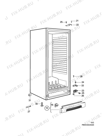 Взрыв-схема холодильника Electrolux ERE38202X - Схема узла C10 Cabinet